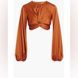 Andrea Iyamah
Women's Orange Cropped Twisted Satin Top